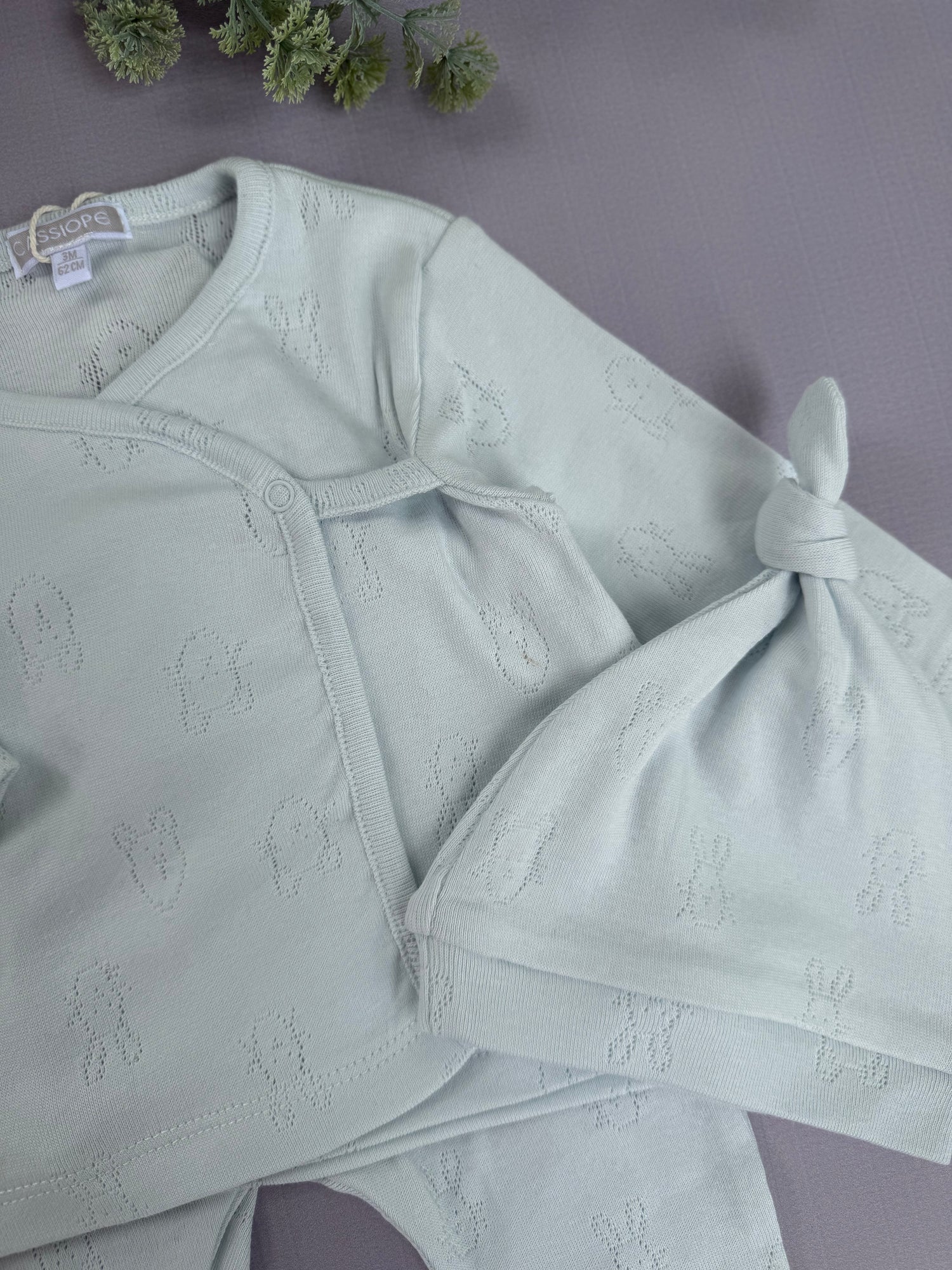 Kitty jacquard set/baby blue