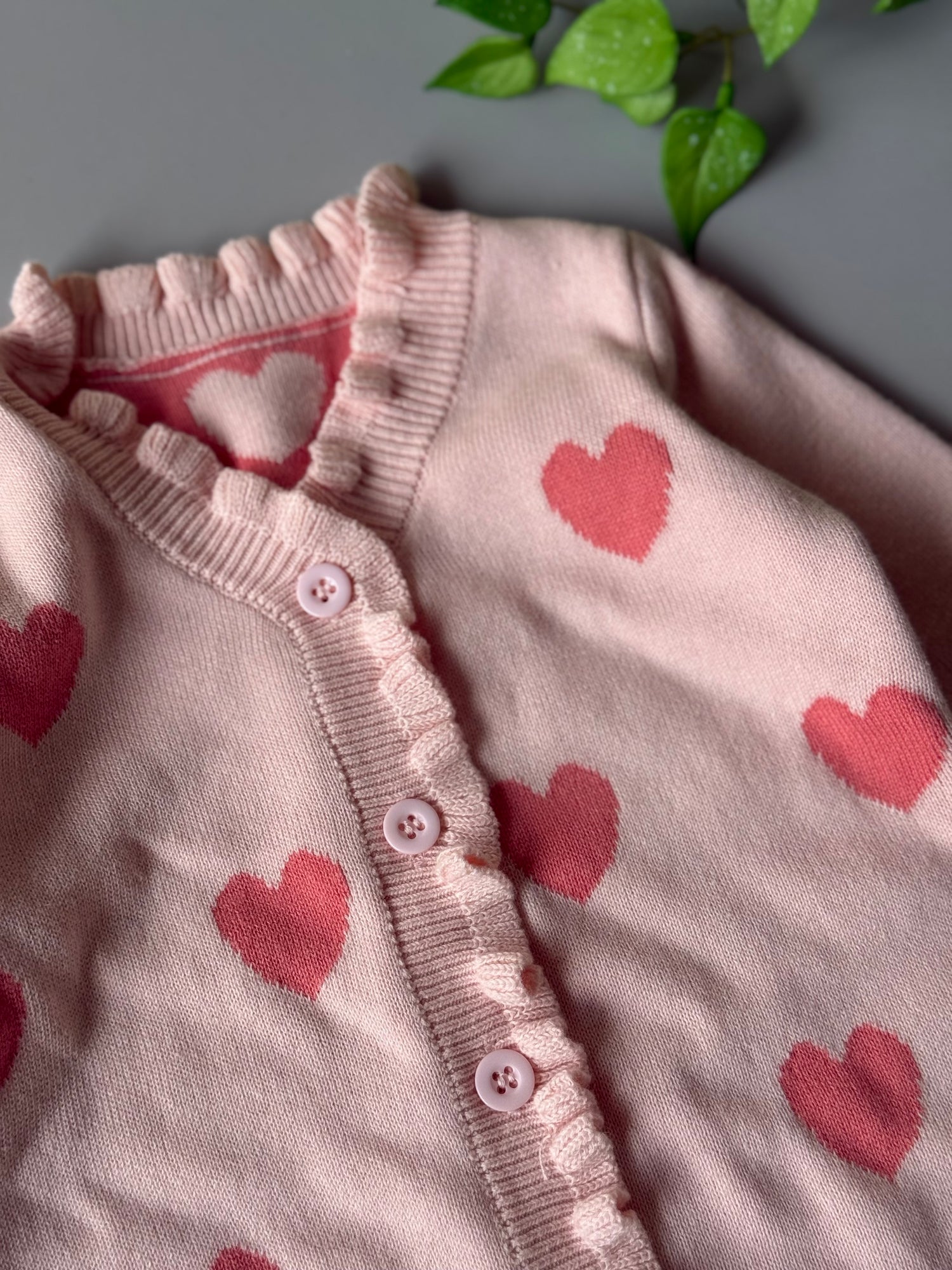 hearts knitted romper