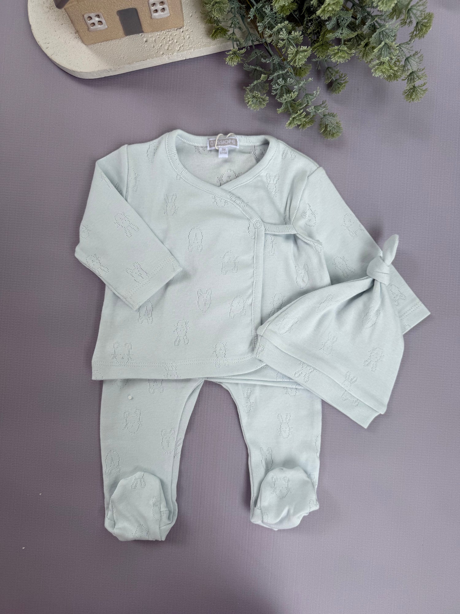 Kitty jacquard set/baby blue