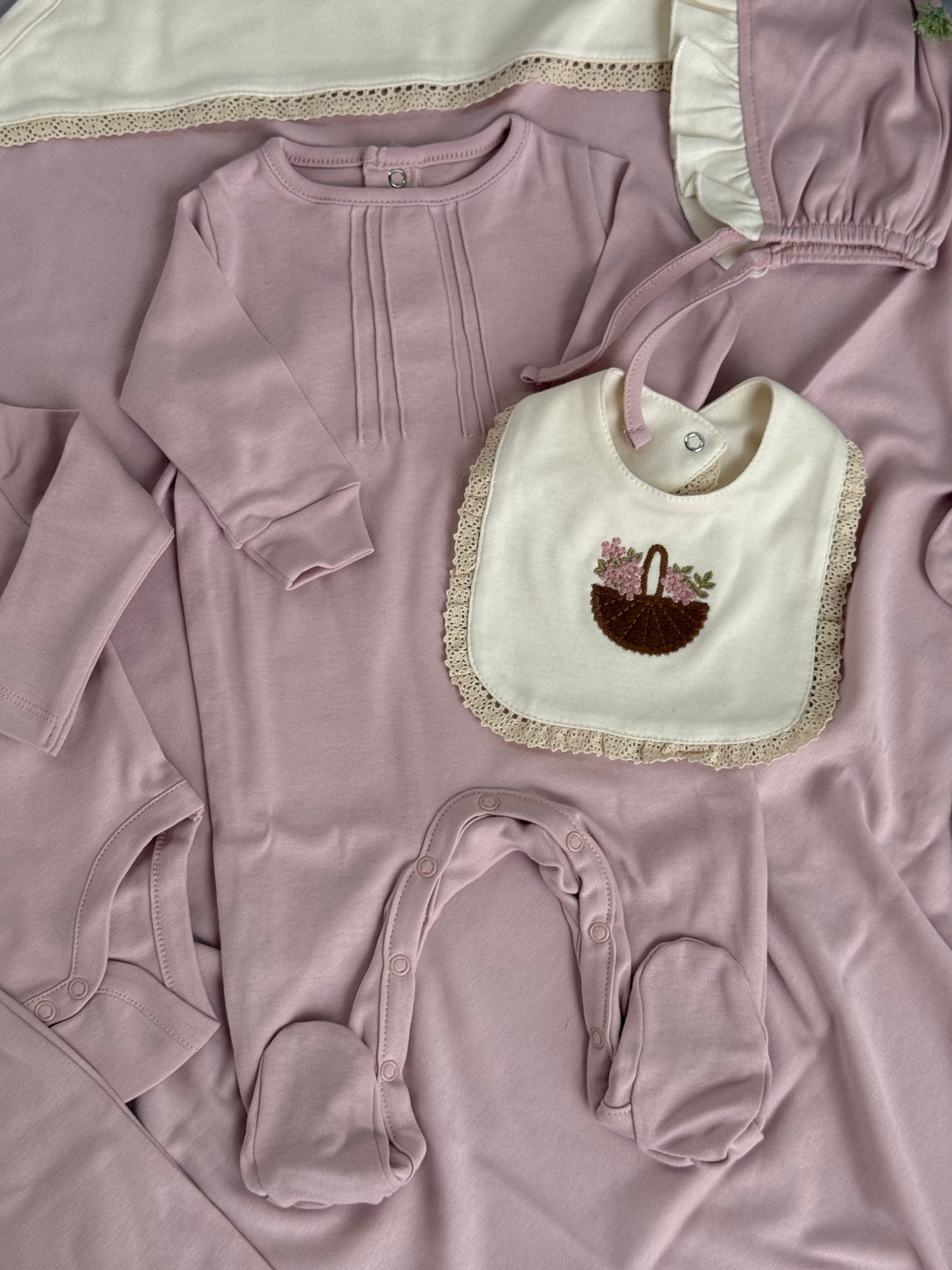 Meadow basket set/dusty rose