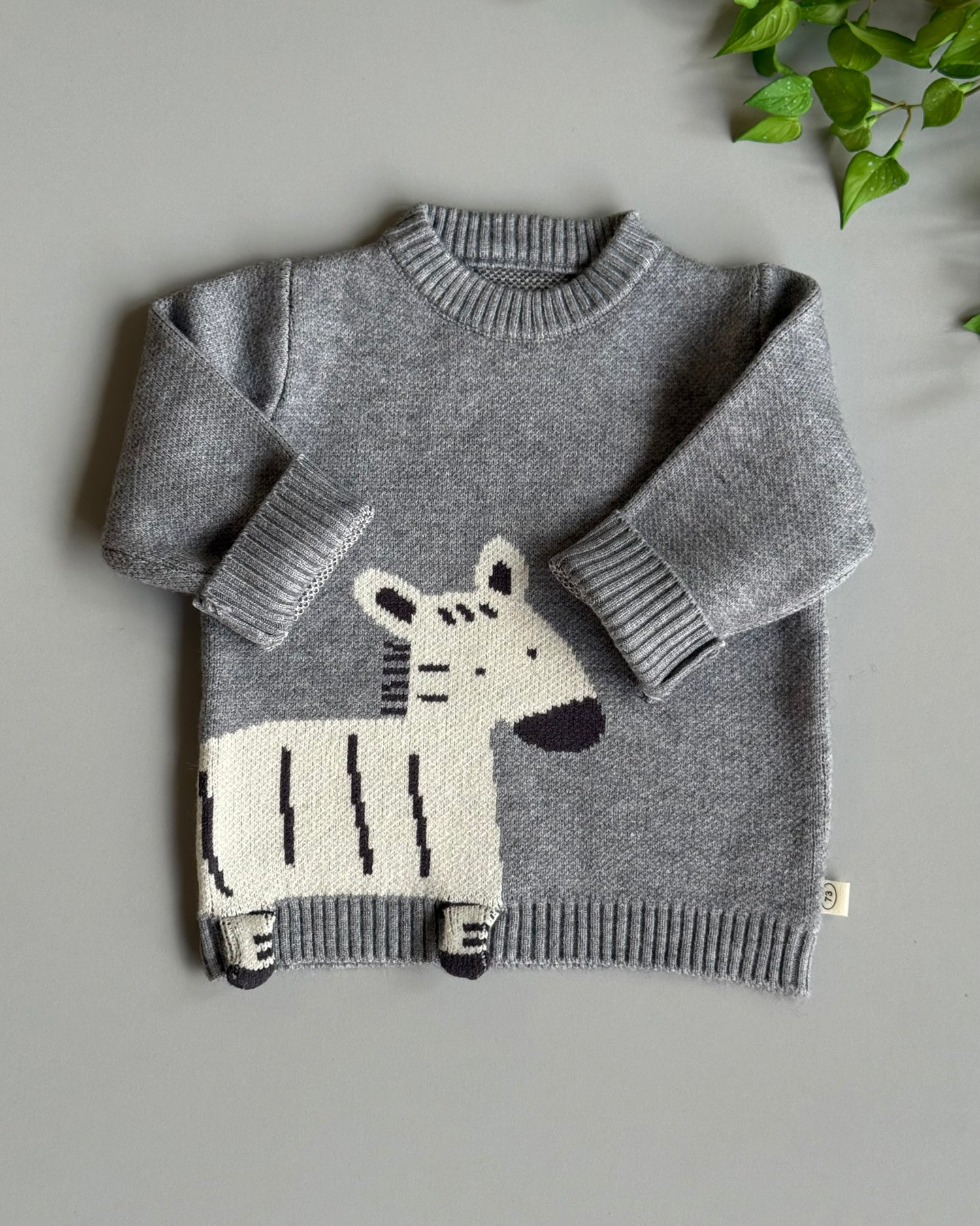 zebra thick wool pullover