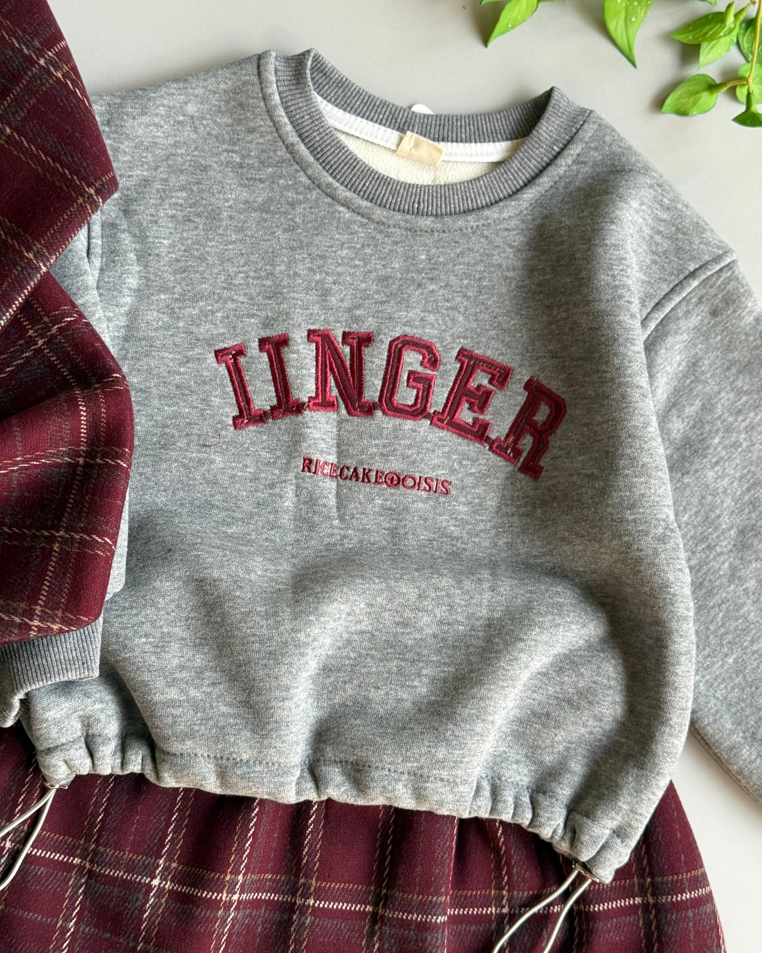 burgundy charm skirt set