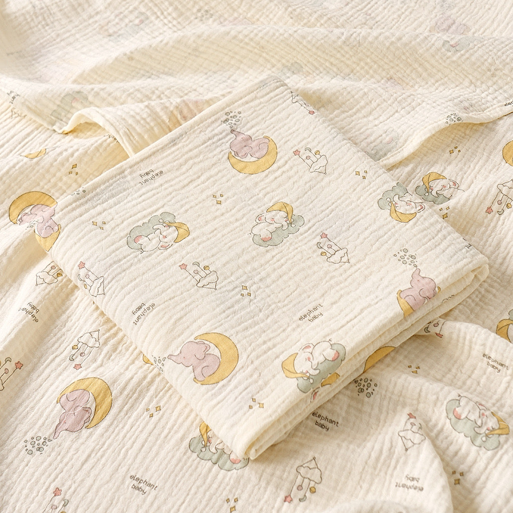 Elephant nights muslin blanket