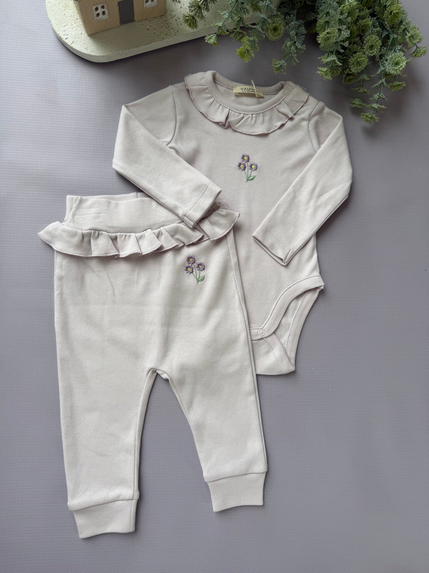 Ruffled body set/lilac