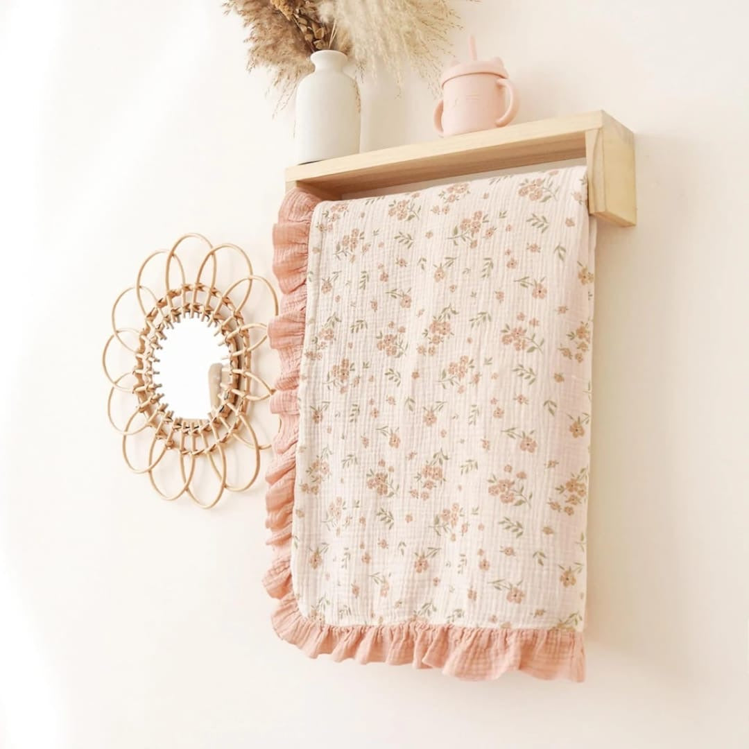 Blush Rose ruffles blanket