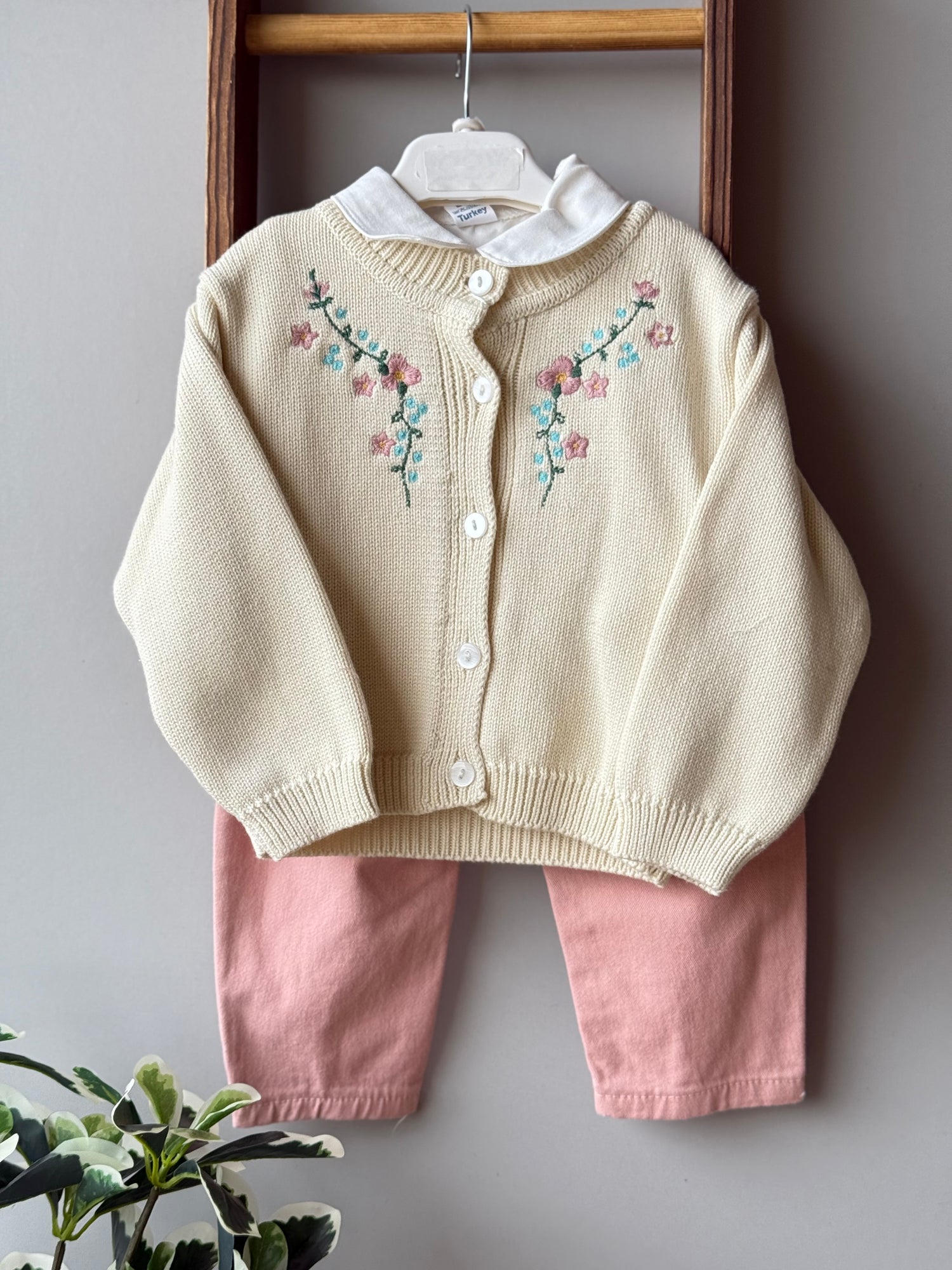 Cream blush knit set