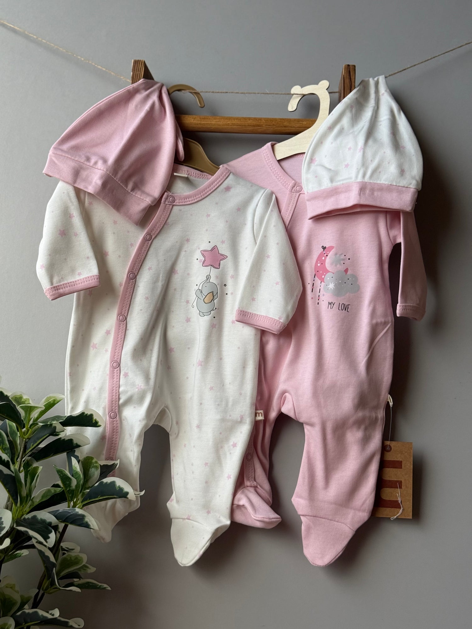 Elephant’s nights overall/pink