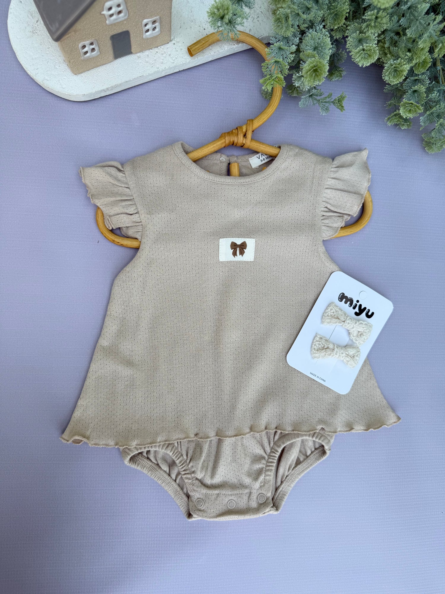 Jacquard nude romper