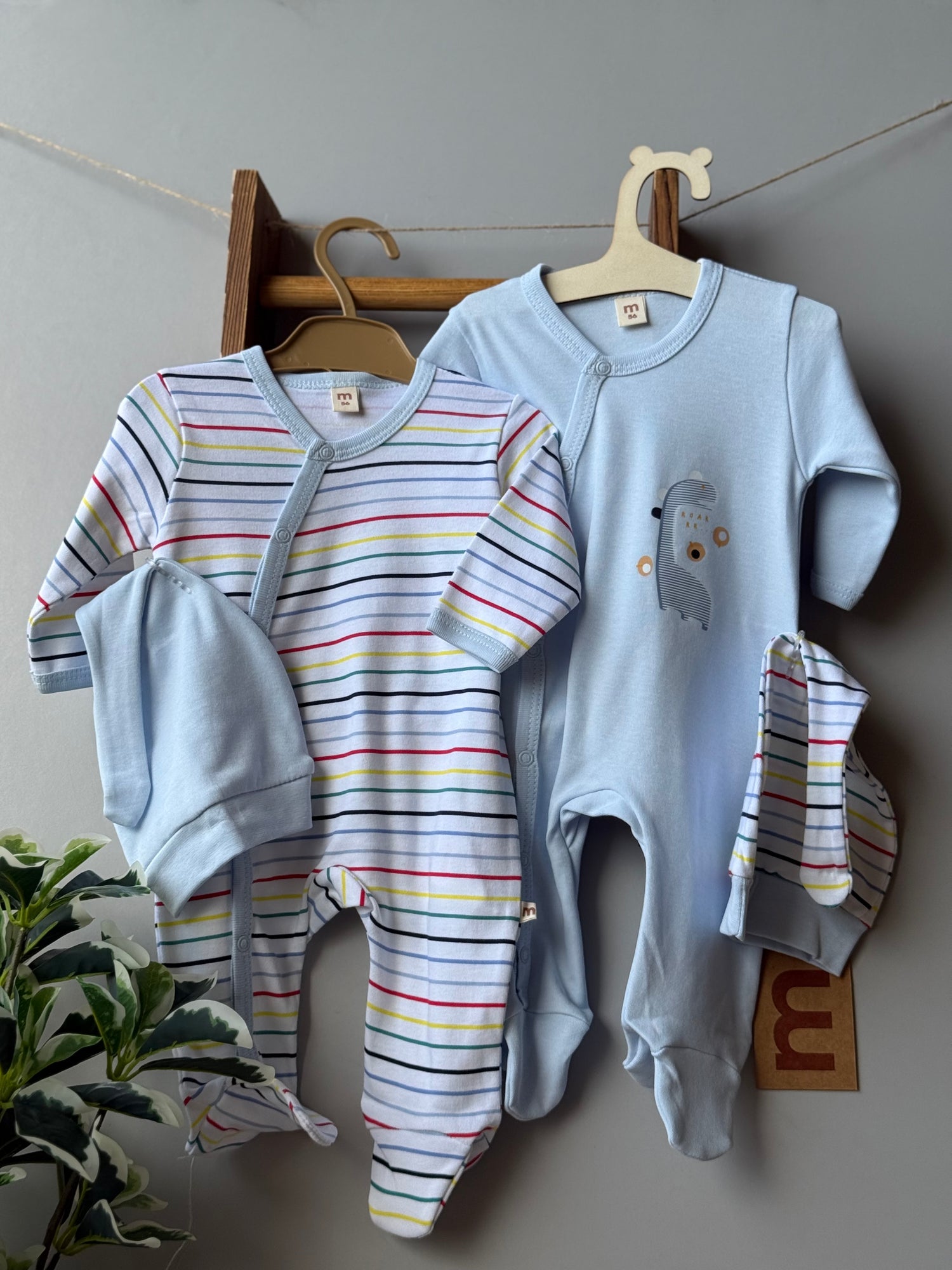 Dino striped overall