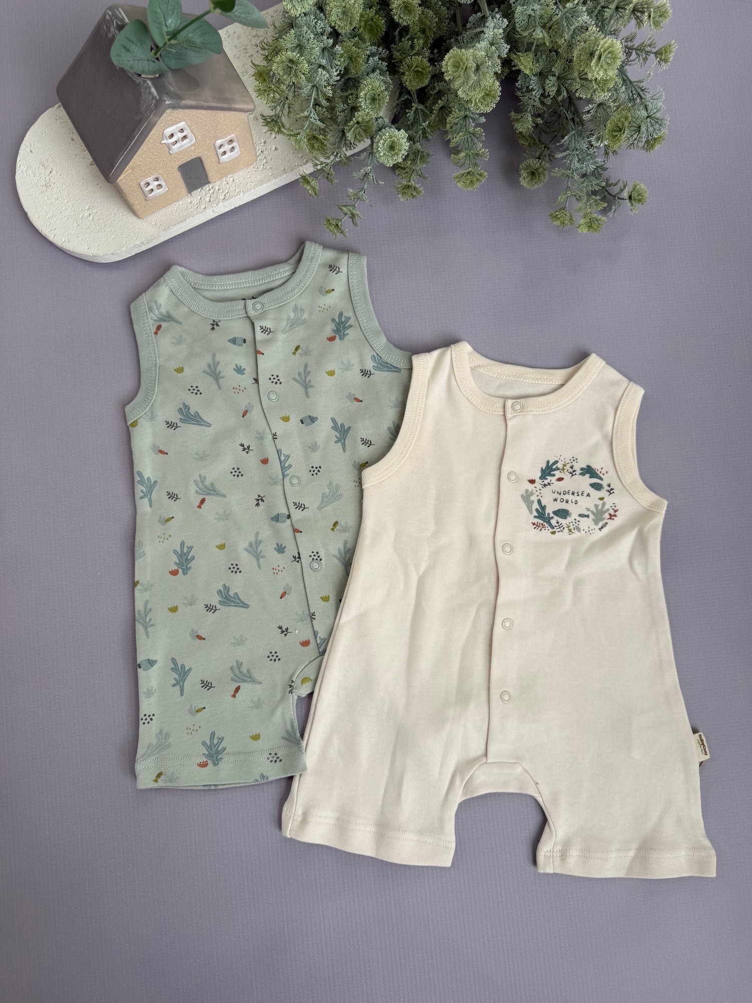 Marine life set of 2 rompers