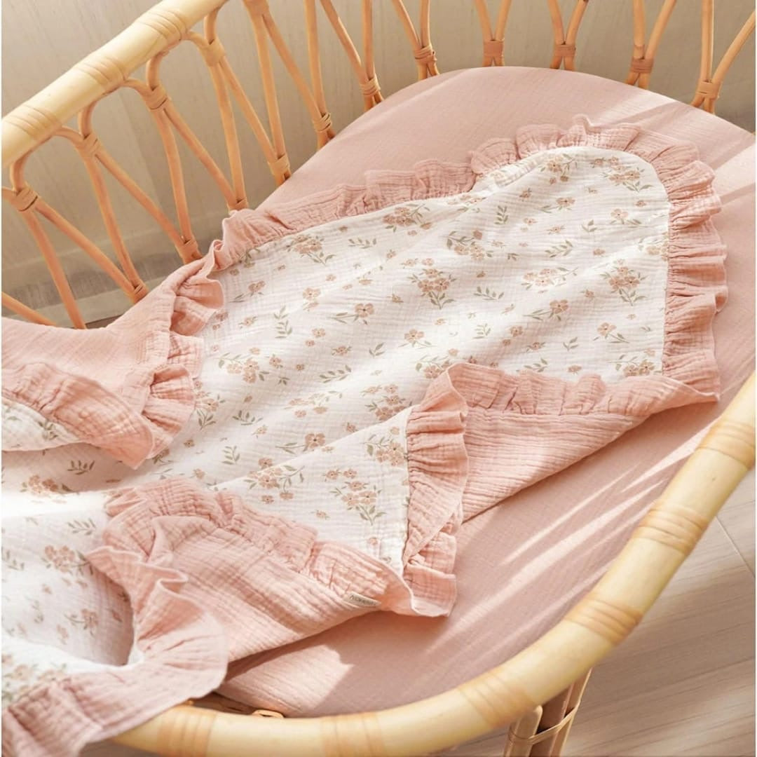 Blush Rose ruffles blanket