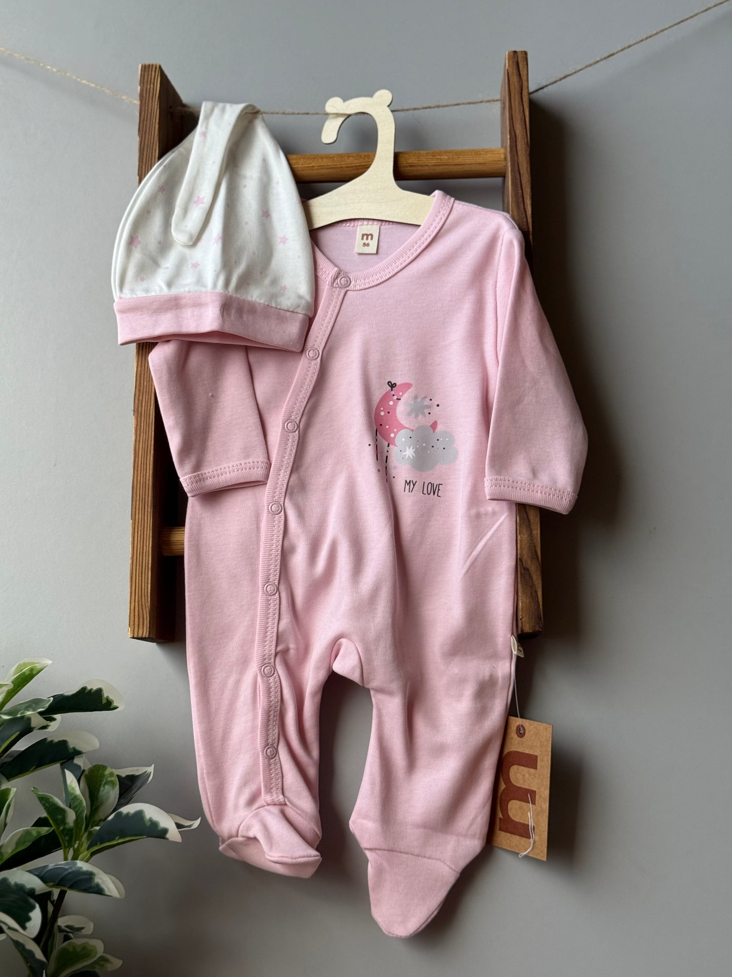 Elephant’s nights overall/pink
