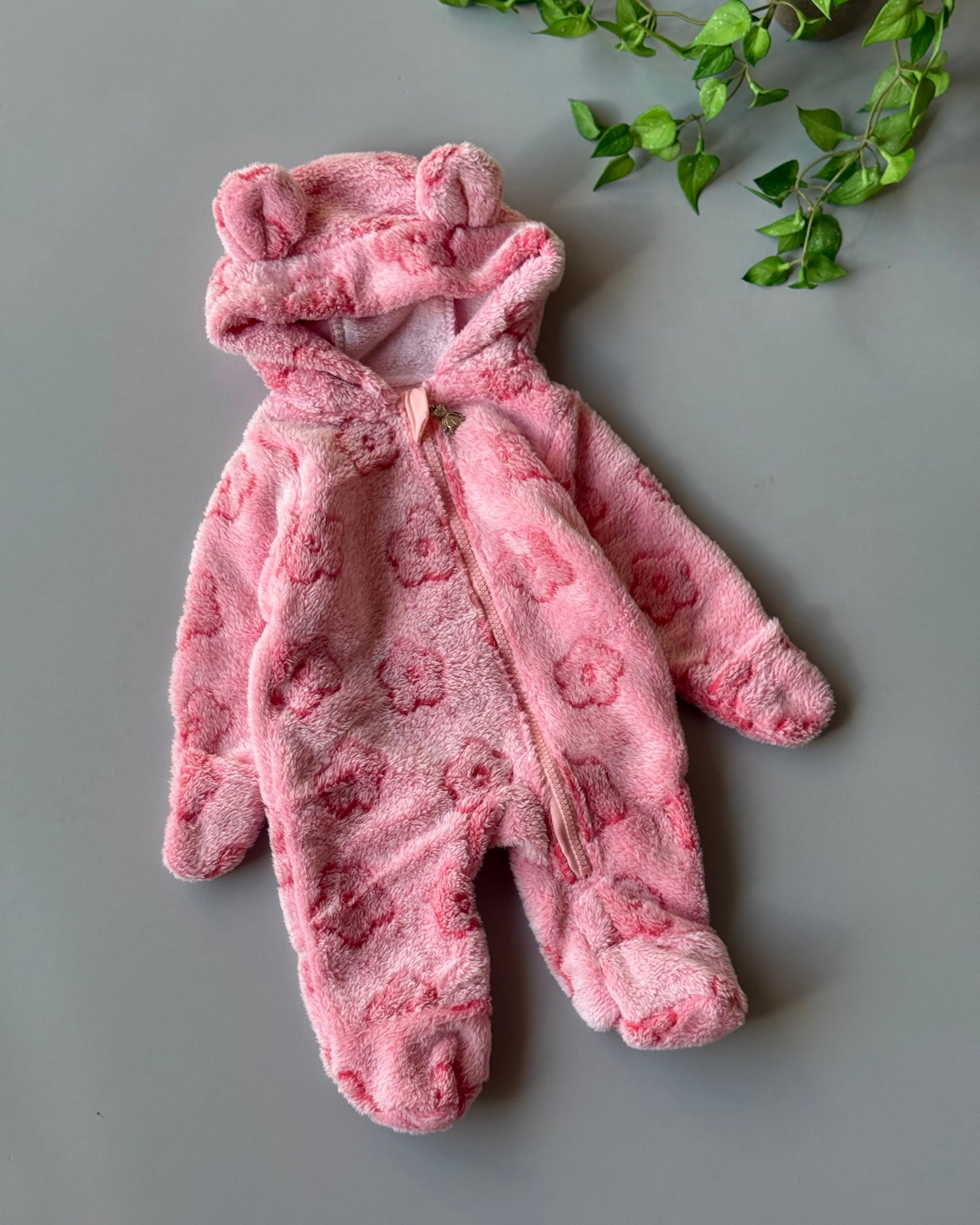 moehair hooded baby overalls