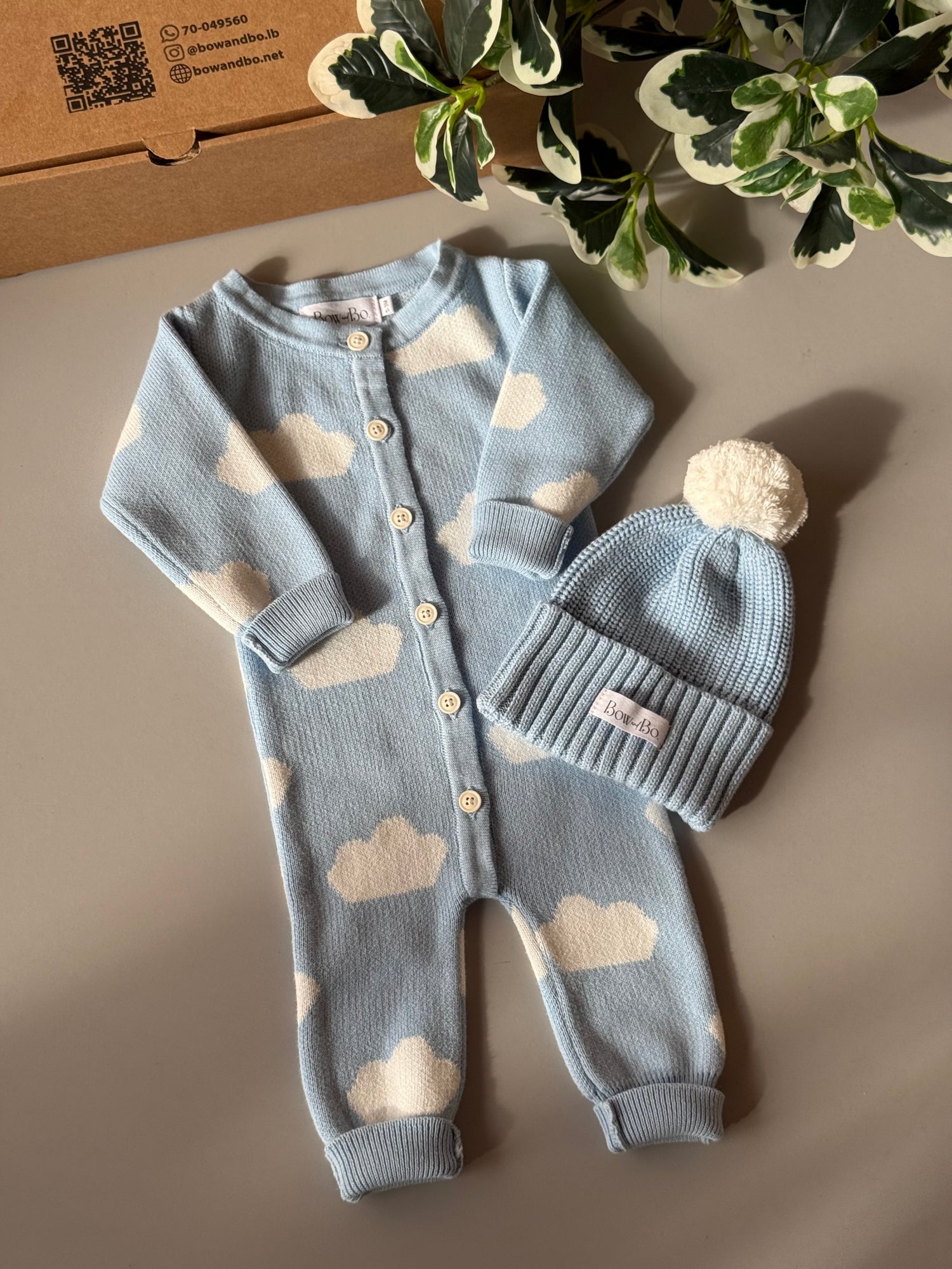 Clouds overall with hat