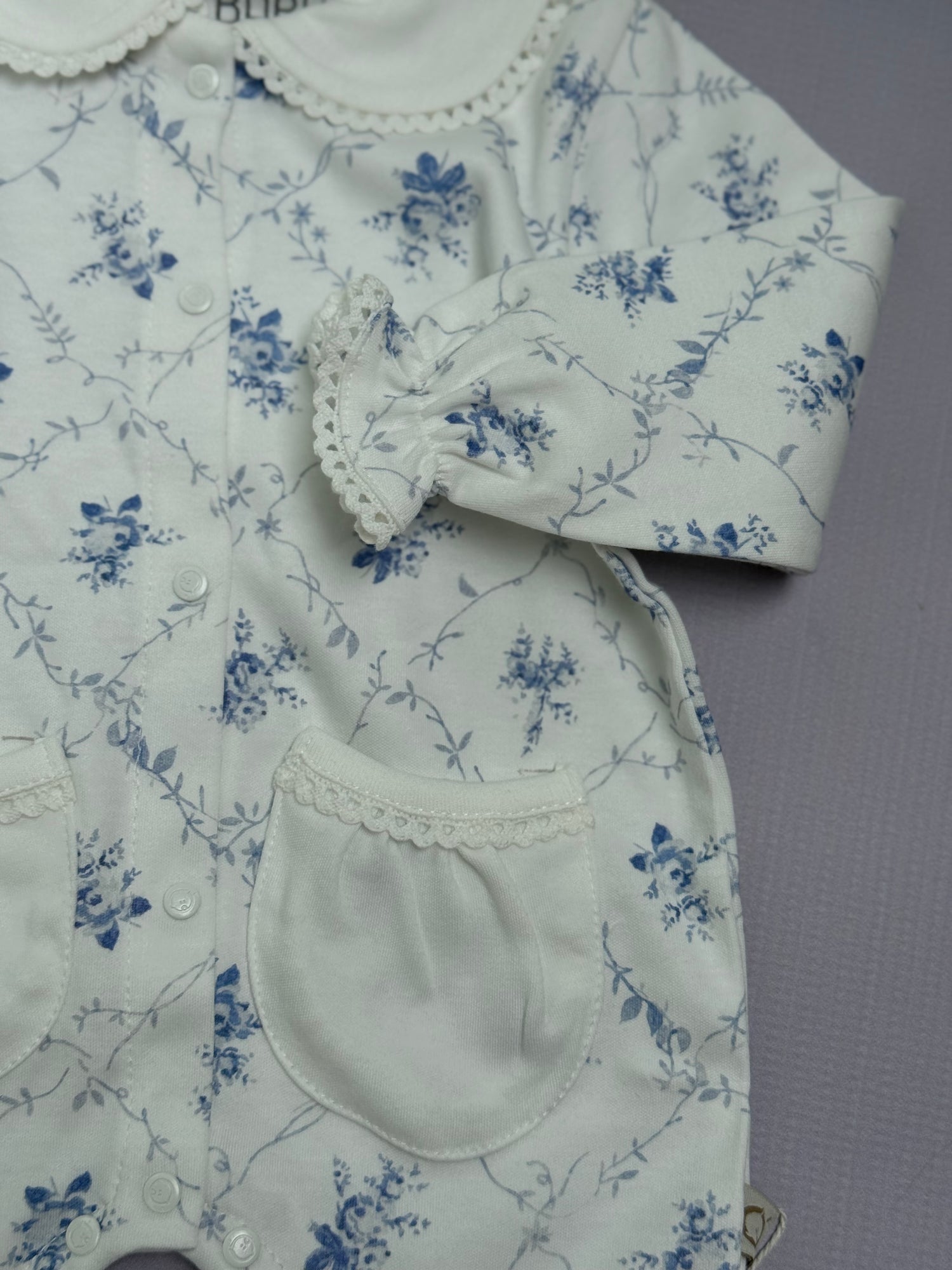 Porcelain floral footie overall