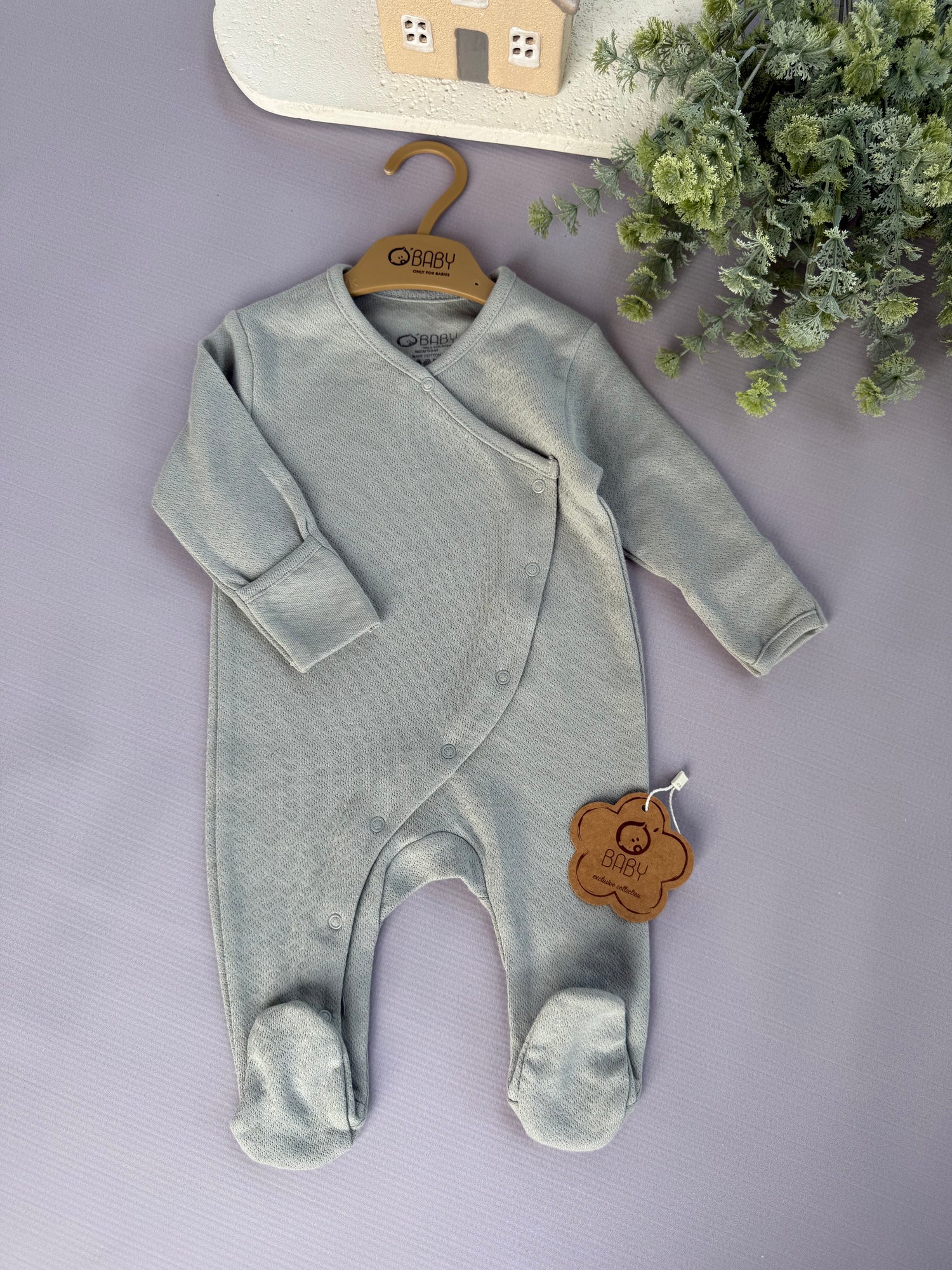 Jacquard trendy overall/sage