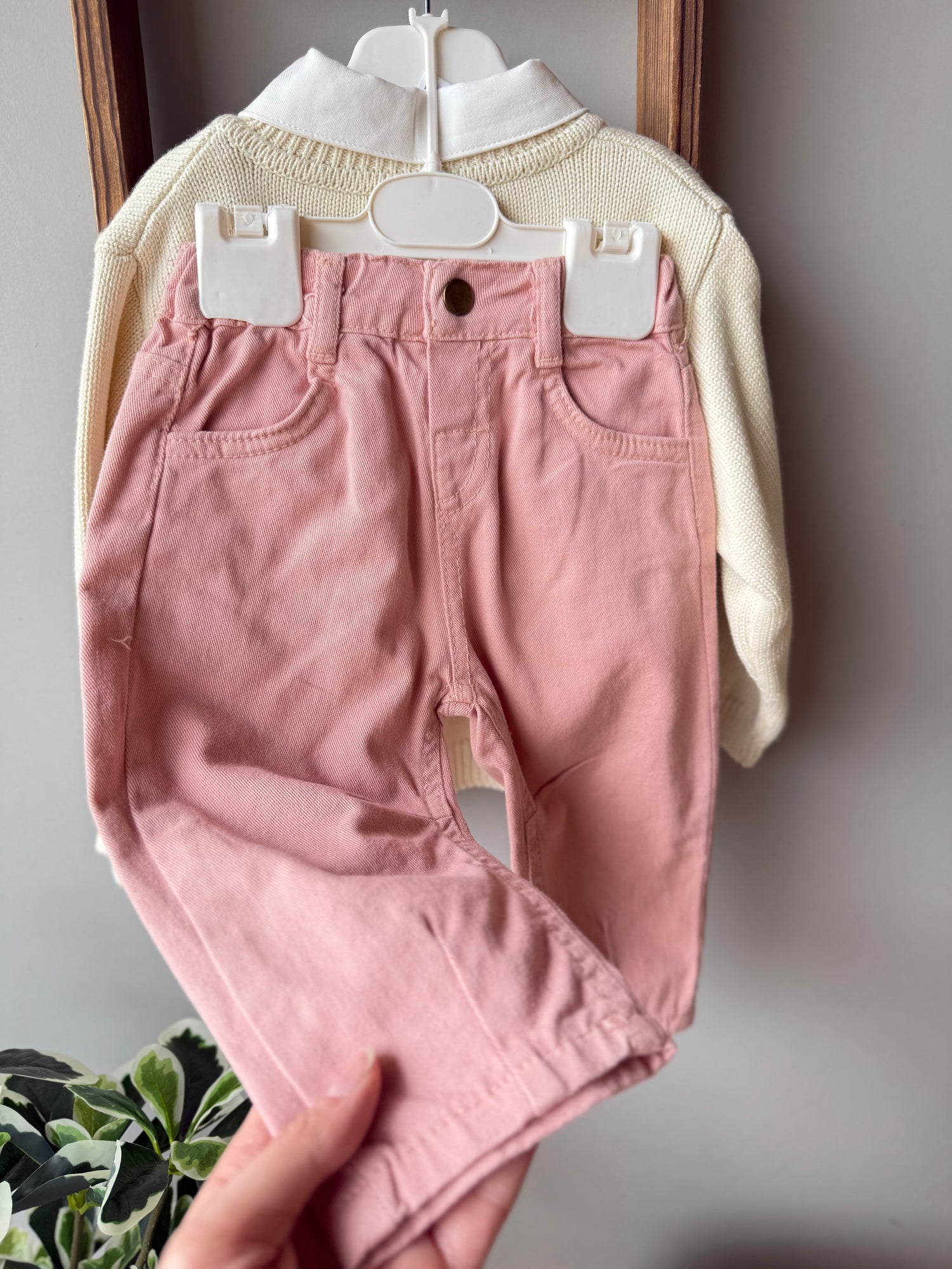 Cream blush knit set