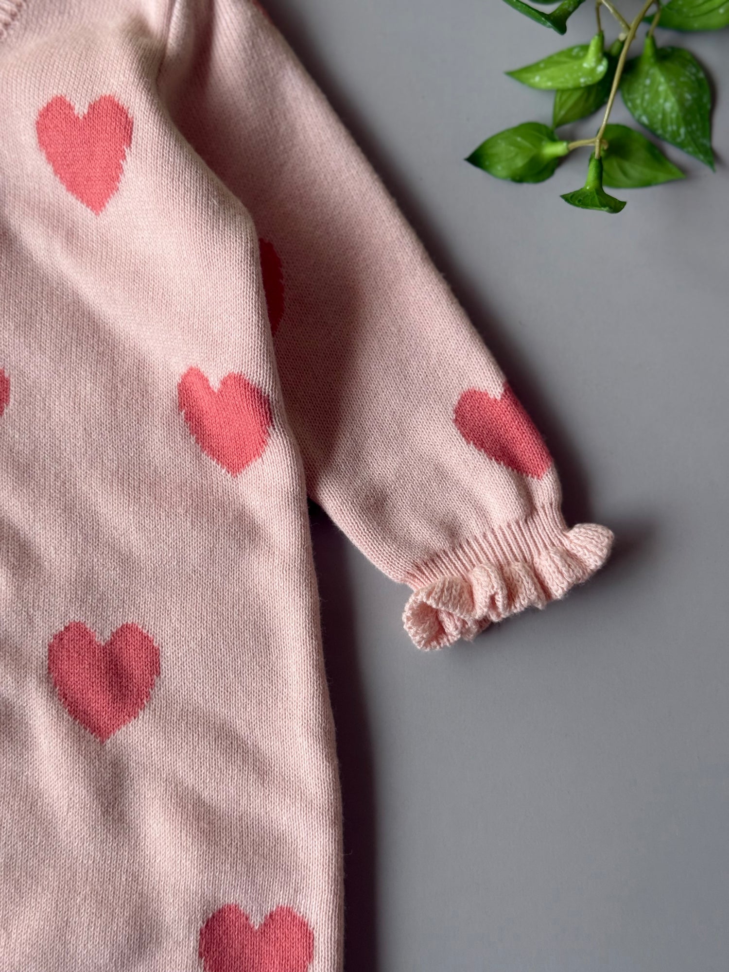 hearts knitted romper