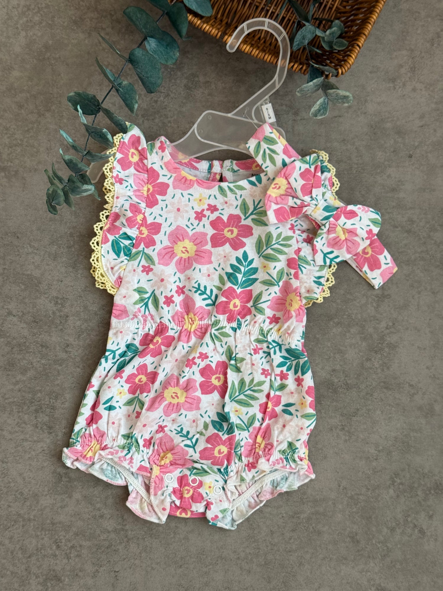 Blooming romper with head band