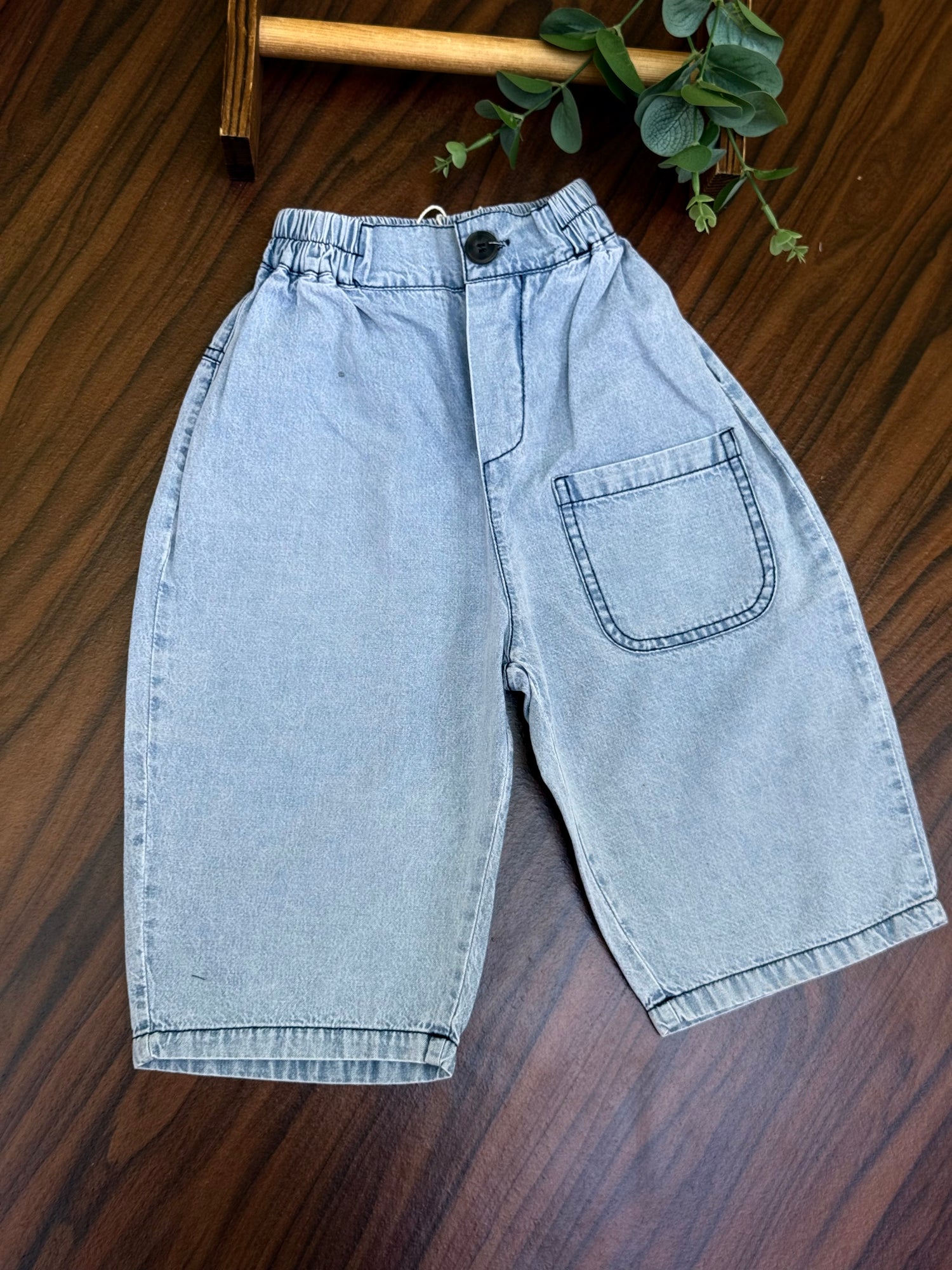 Balloon denim pants