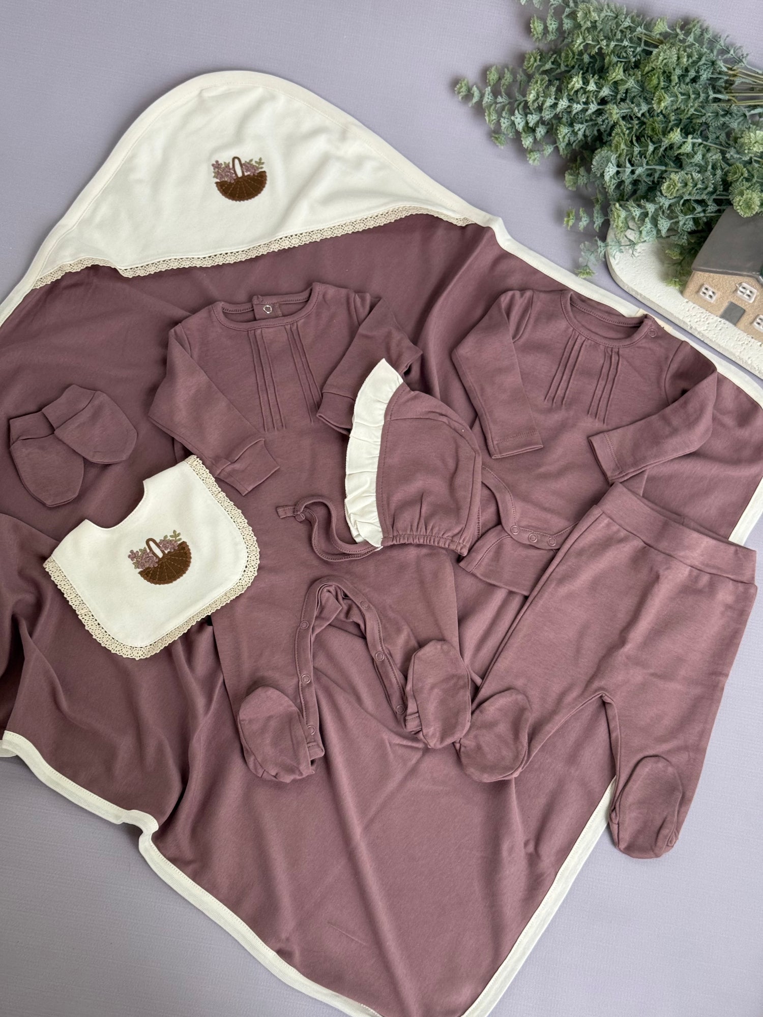 Meadow basket set/ Mauve
