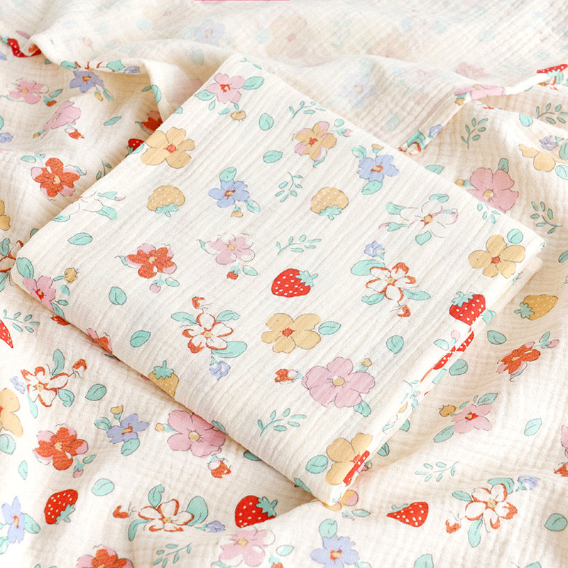 strawberry muslin blanket