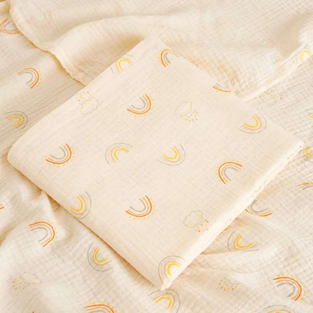 Neon Rainbow muslin blanket