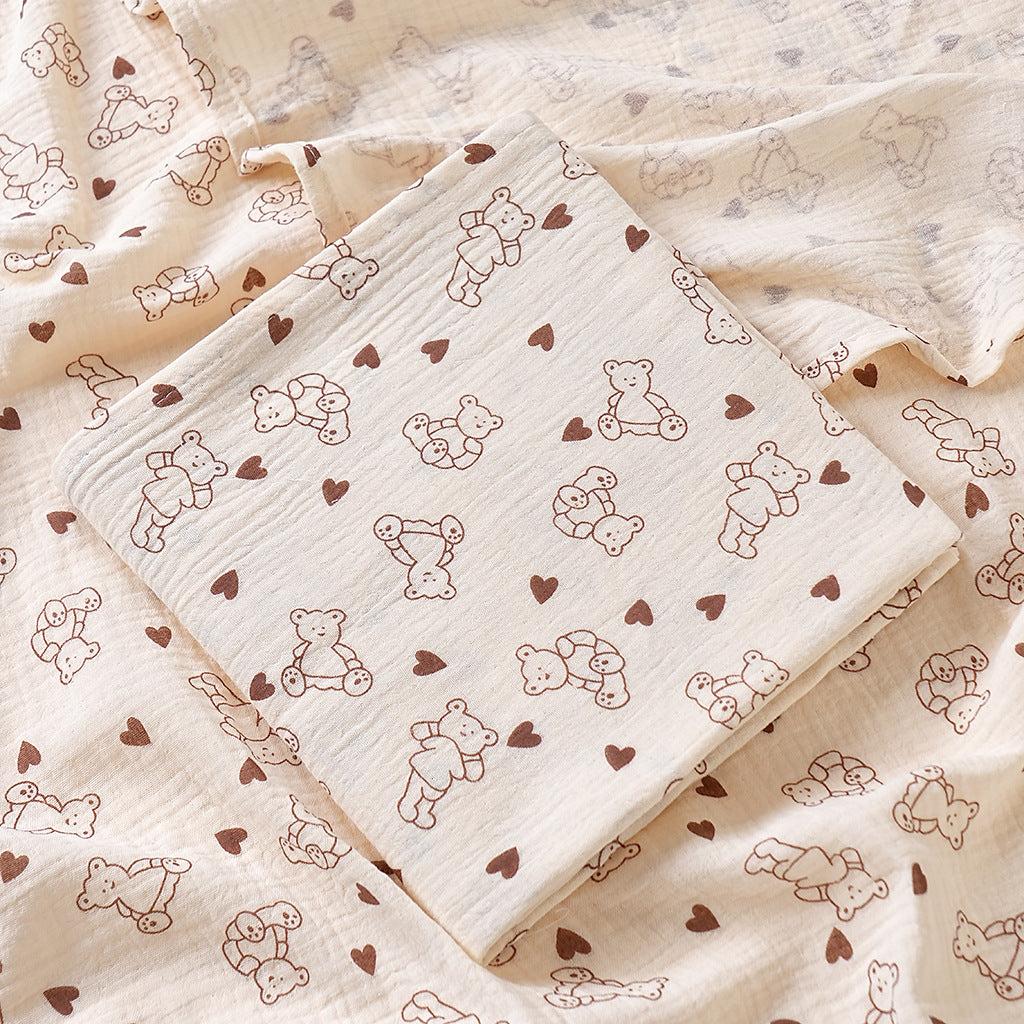 Teddy’s hearts muslin blanket