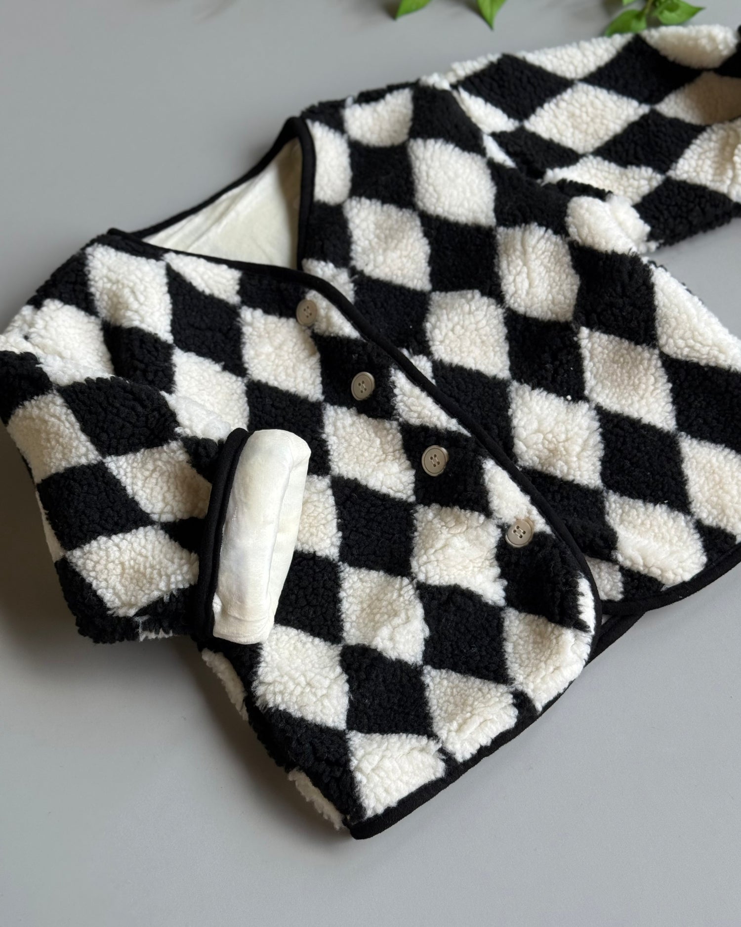 faux fur chess skirt set