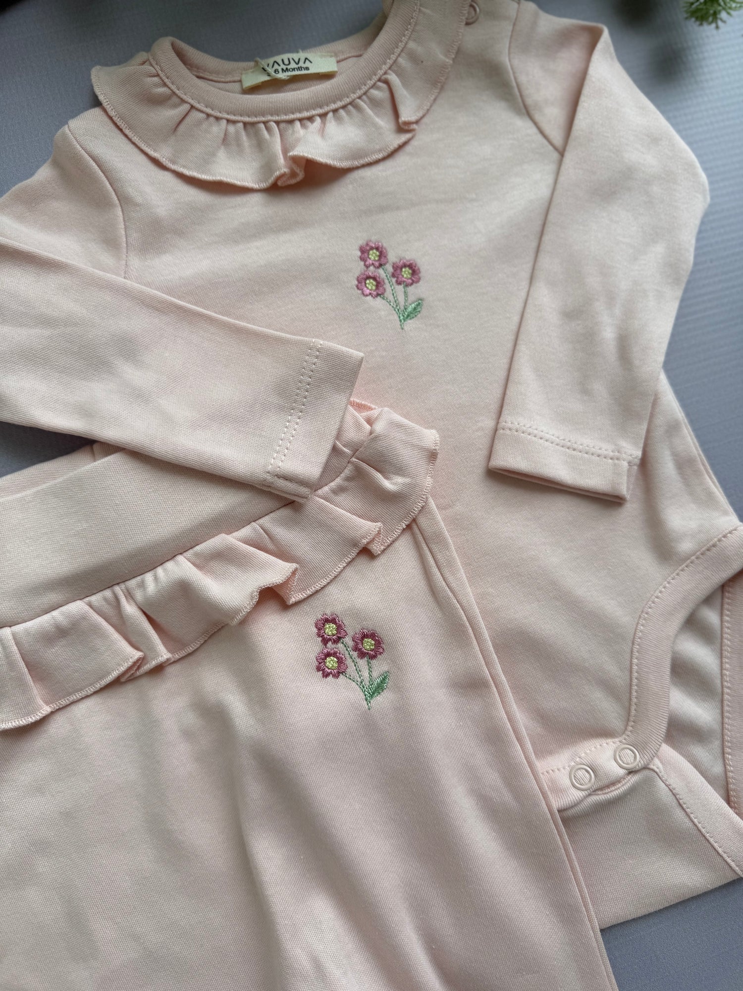 Ruffled body set/pink
