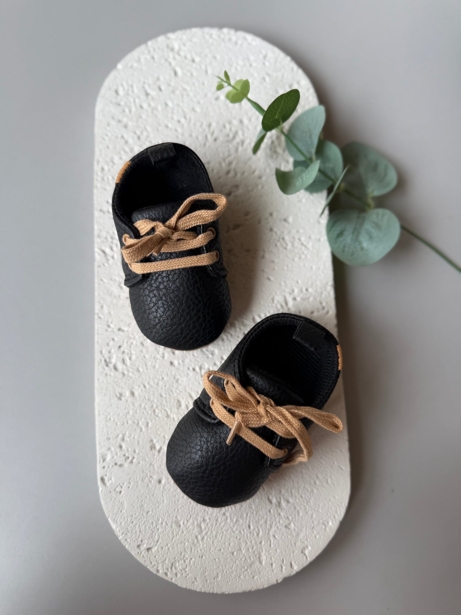 Black leather shoes
