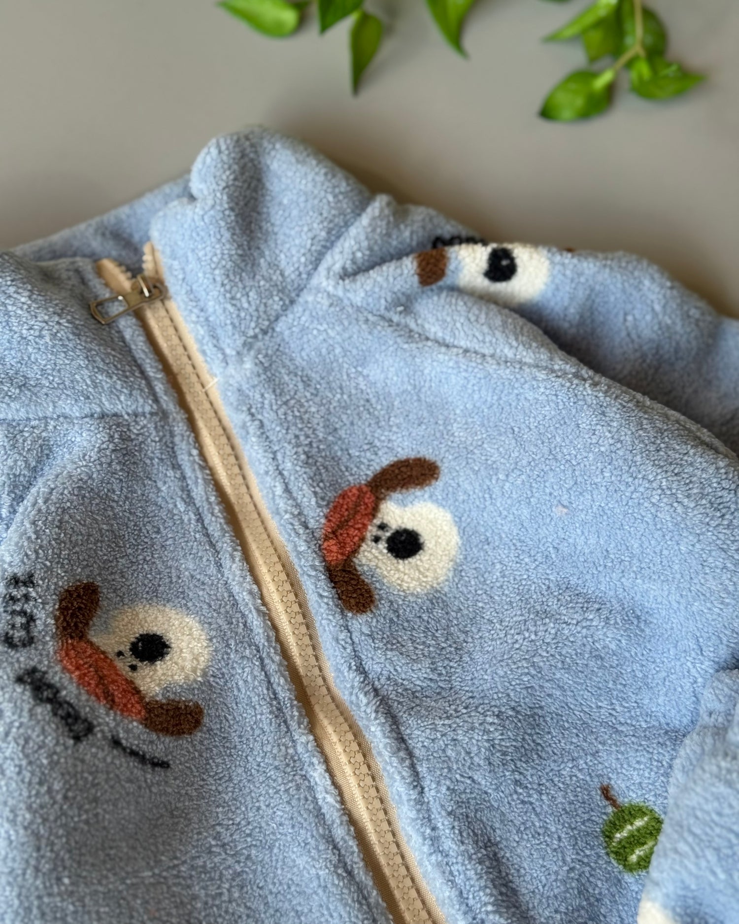 doggie zipper moehair pajama