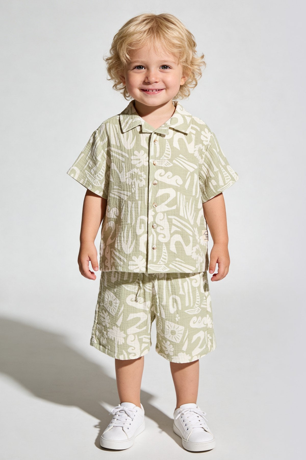Hawaii linen set/ mint