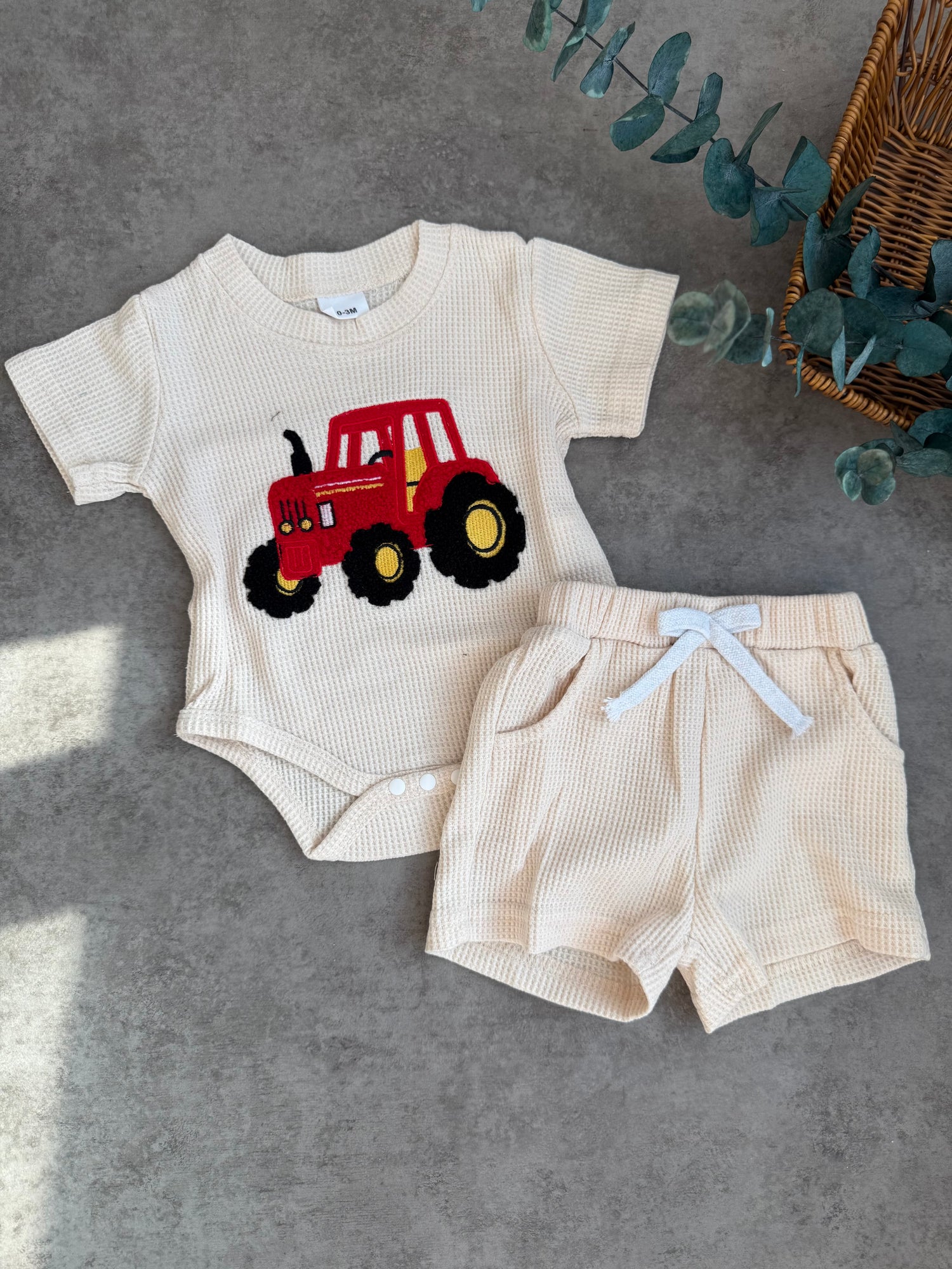 Beige Truck set/snap buttoned