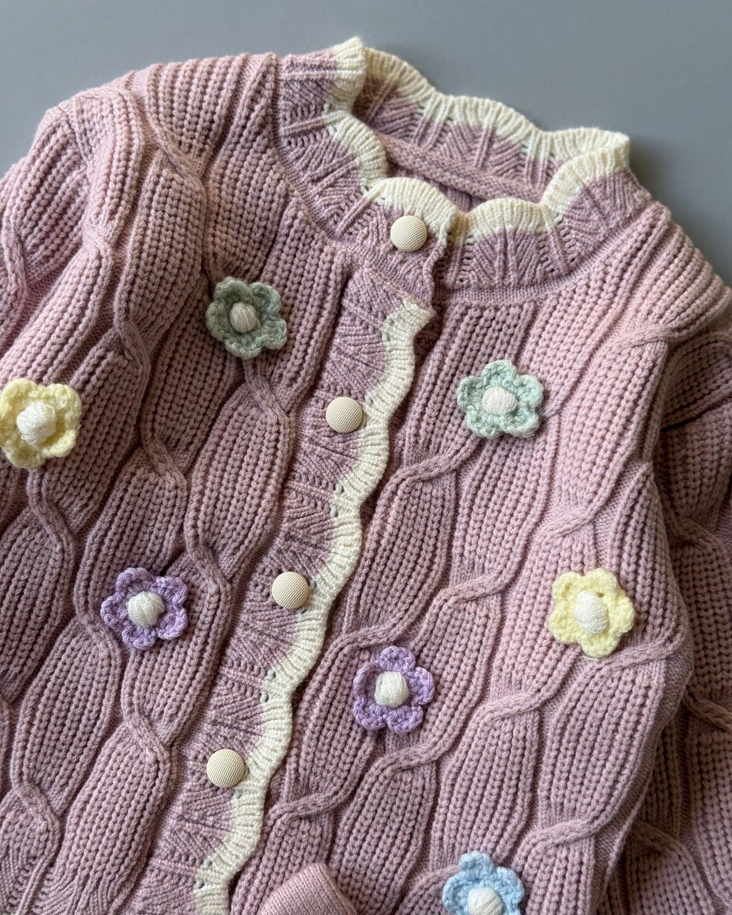 floral knitted skirt set