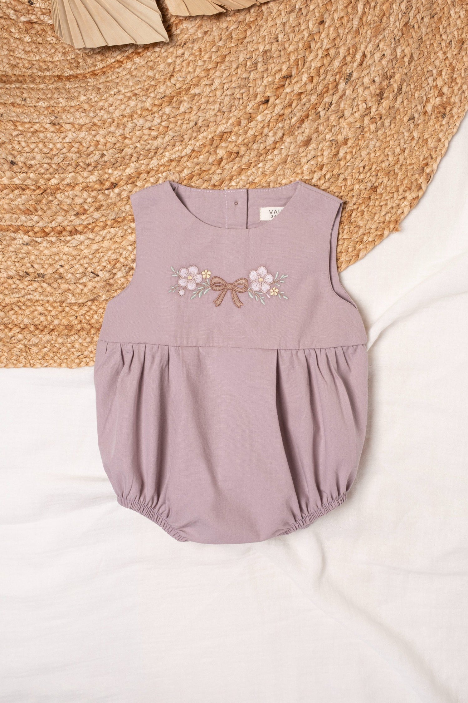 Embroidered balloon romper