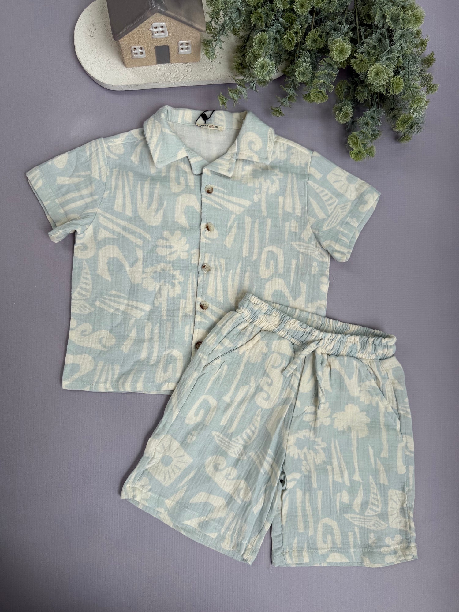 Hawaii set/ baby blue