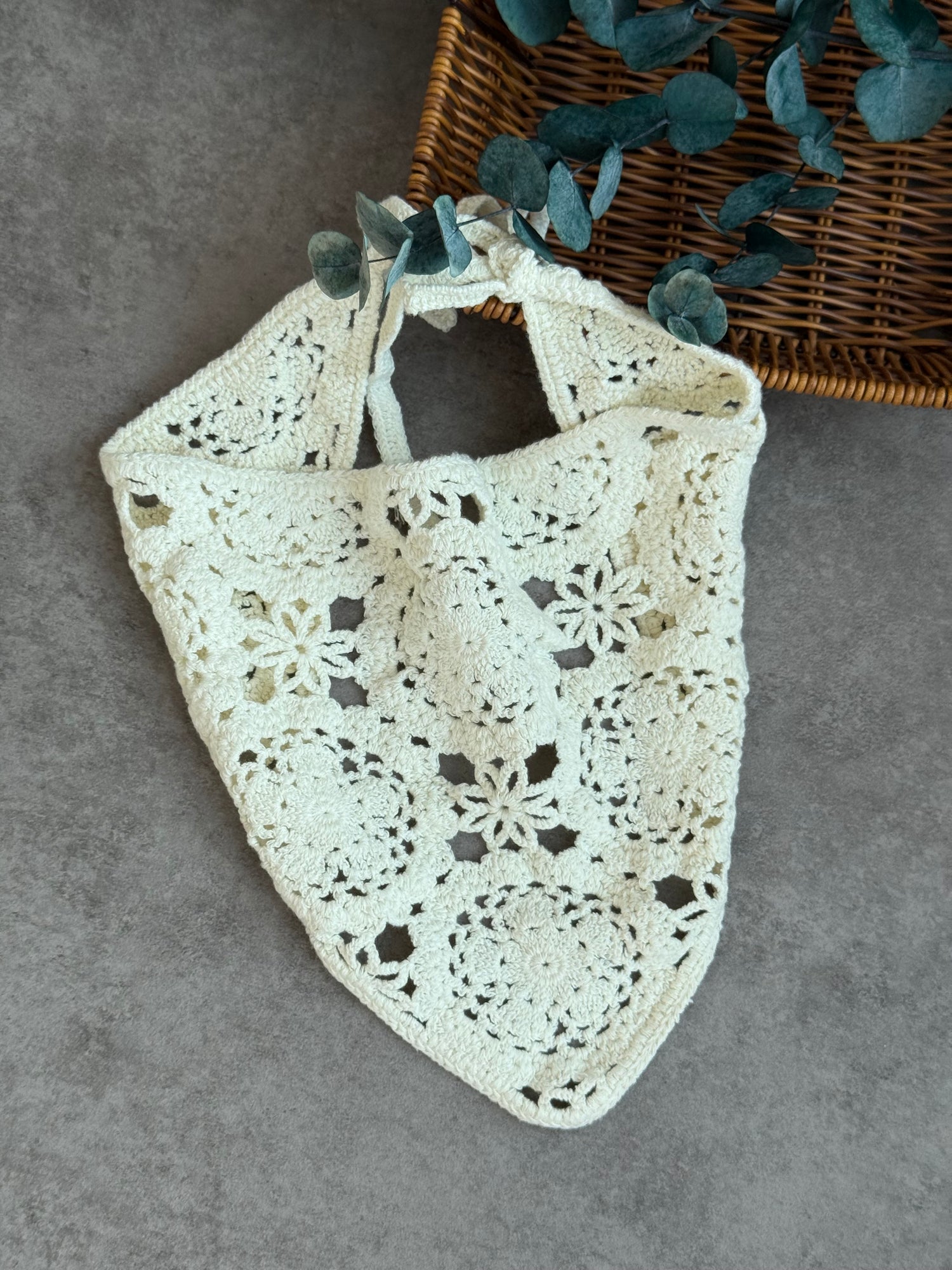 Crochet head and waist scarf